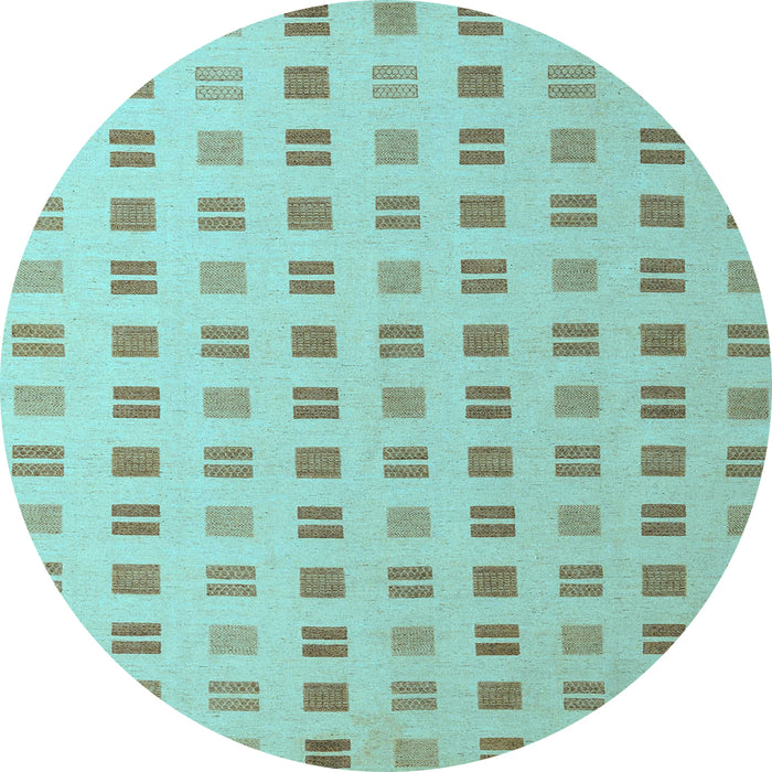 Round Solid Light Blue Modern Rug, abs5546lblu