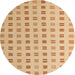 Round Abstract Orange Solid Rug, abs5546