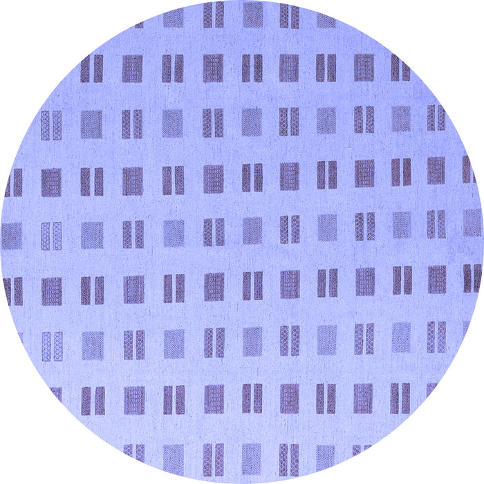 Round Machine Washable Solid Blue Modern Rug, wshabs5546blu