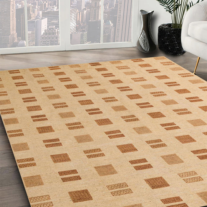 Machine Washable Abstract Orange Rug in a Family Room, wshabs5546