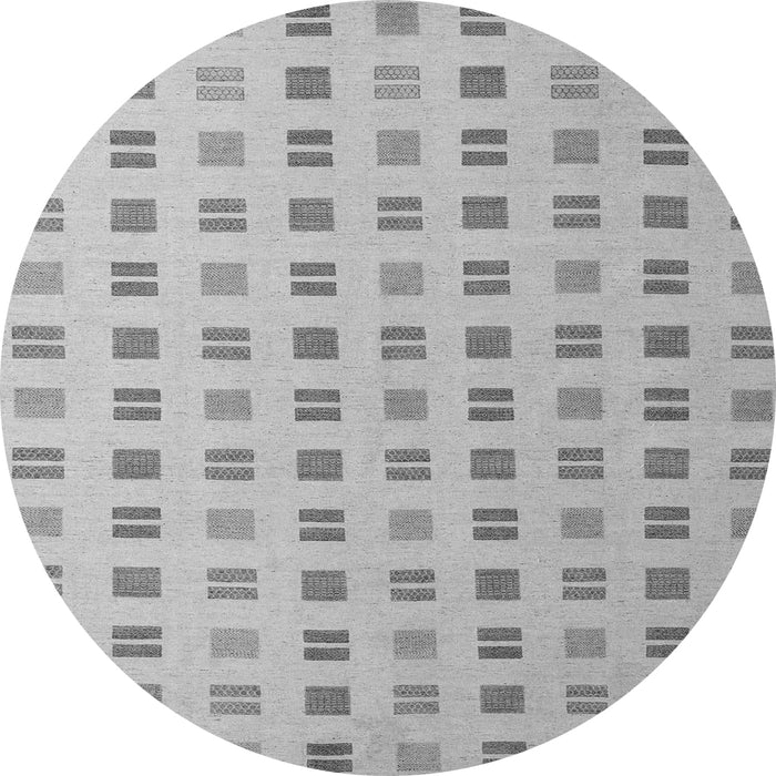 Round Solid Gray Modern Rug, abs5546gry