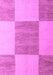 Machine Washable Checkered Purple Modern Area Rugs, wshabs5547pur