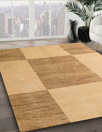 Abstract Orange Checkered Rug, abs5547