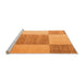 Sideview of Machine Washable Checkered Orange Modern Area Rugs, wshabs5547org-1