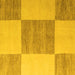 Square Checkered Yellow Modern Rug, abs5547yw