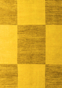 Checkered Yellow Modern Rug, abs5547yw