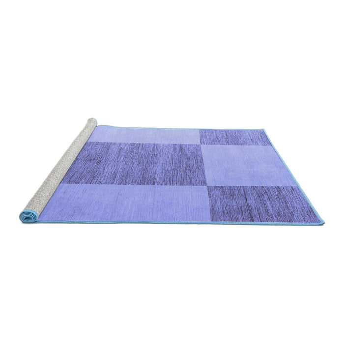 Sideview of Machine Washable Checkered Blue Modern Rug, wshabs5547blu