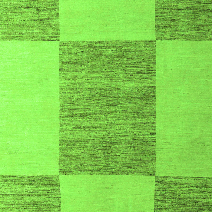 Machine Washable Checkered Green Modern Area Rugs, wshabs5547grn