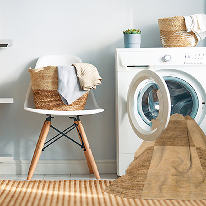 Machine Washable Abstract Orange Rug in a Washing Machine, wshabs5547