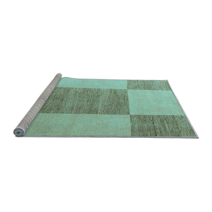 Sideview of Machine Washable Checkered Light Blue Modern Rug, wshabs5547lblu