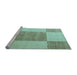 Sideview of Machine Washable Checkered Light Blue Modern Rug, wshabs5547lblu