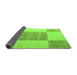 Sideview of Checkered Green Modern Rug, abs5547grn