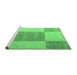 Sideview of Machine Washable Checkered Emerald Green Modern Area Rugs, wshabs5547emgrn