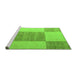 Sideview of Machine Washable Checkered Green Modern Area Rugs, wshabs5547grn