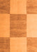 Machine Washable Checkered Orange Modern Area Rugs, wshabs5547org-1