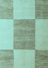 Checkered Light Blue Modern Rug, abs5547lblu