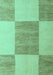 Checkered Turquoise Modern Rug, abs5547turq