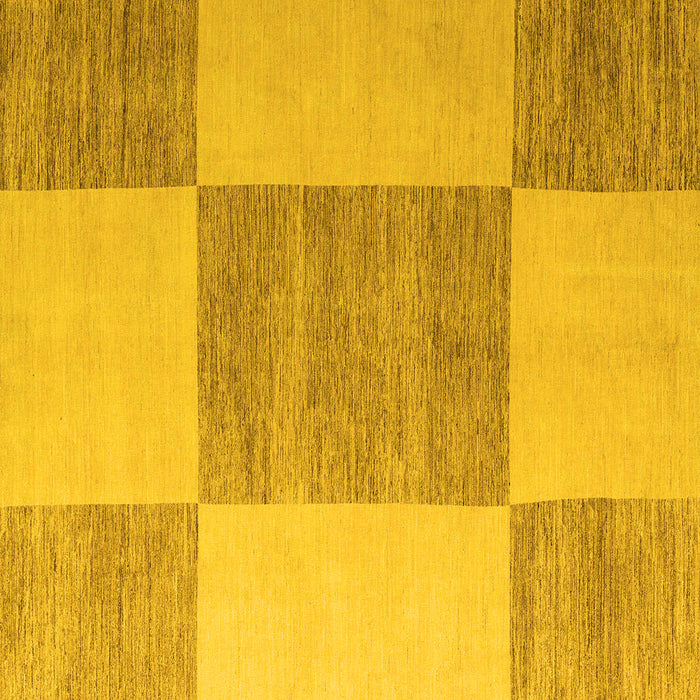 Square Machine Washable Checkered Yellow Modern Rug, wshabs5547yw