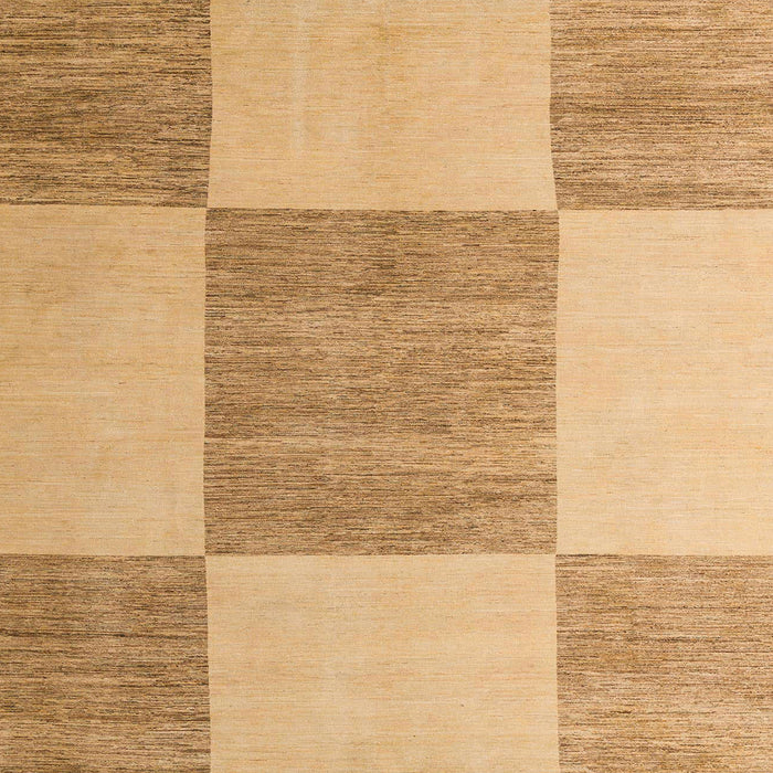 Square Abstract Orange Checkered Rug, abs5547