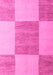 Checkered Pink Modern Rug, abs5547pnk