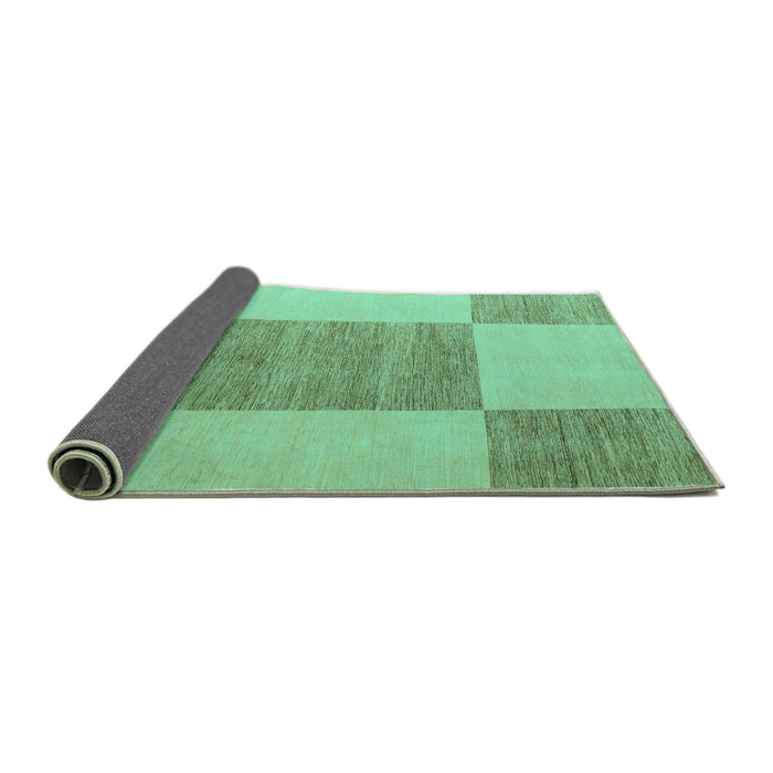 Sideview of Checkered Turquoise Modern Rug, abs5547turq