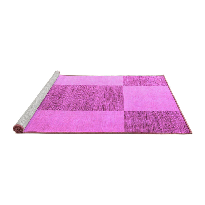 Sideview of Machine Washable Checkered Purple Modern Area Rugs, wshabs5547pur
