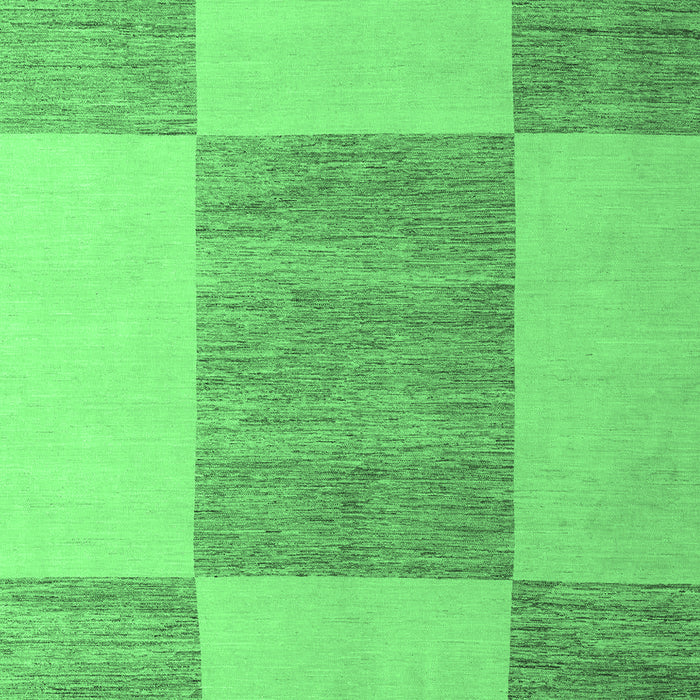 Machine Washable Checkered Emerald Green Modern Area Rugs, wshabs5547emgrn