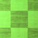 Square Checkered Green Modern Rug, abs5547grn