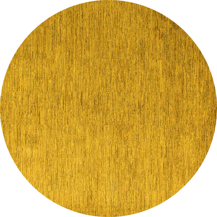 Round Abstract Yellow Modern Rug, abs5548yw