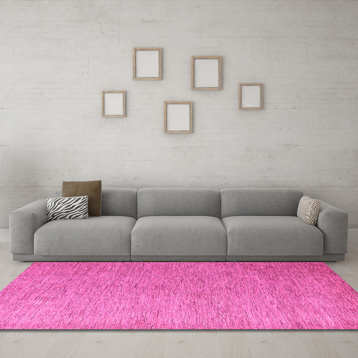 Machine Washable Abstract Pink Modern Rug in a Living Room, wshabs5548pnk