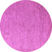 Round Machine Washable Abstract Purple Modern Area Rugs, wshabs5548pur