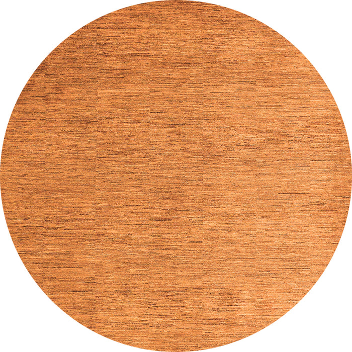 Round Machine Washable Abstract Orange Modern Area Rugs, wshabs5548org