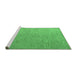 Sideview of Machine Washable Abstract Emerald Green Modern Area Rugs, wshabs5548emgrn