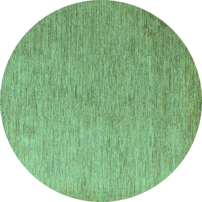 Round Machine Washable Abstract Turquoise Modern Area Rugs, wshabs5548turq