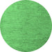 Round Abstract Emerald Green Modern Rug, abs5548emgrn