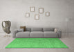 Machine Washable Abstract Emerald Green Modern Area Rugs in a Living Room,, wshabs5548emgrn