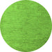 Round Machine Washable Abstract Green Modern Area Rugs, wshabs5548grn