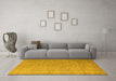 Machine Washable Abstract Yellow Modern Rug in a Living Room, wshabs5548yw