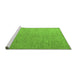 Sideview of Machine Washable Abstract Green Modern Area Rugs, wshabs5548grn