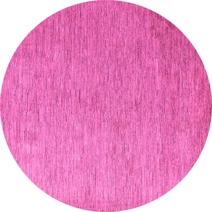 Round Machine Washable Abstract Pink Modern Rug, wshabs5548pnk