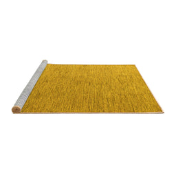 Sideview of Machine Washable Abstract Yellow Modern Rug, wshabs5548yw