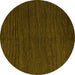 Round Abstract Yellow Modern Rug, abs5549yw