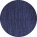 Round Abstract Blue Modern Rug, abs5549blu