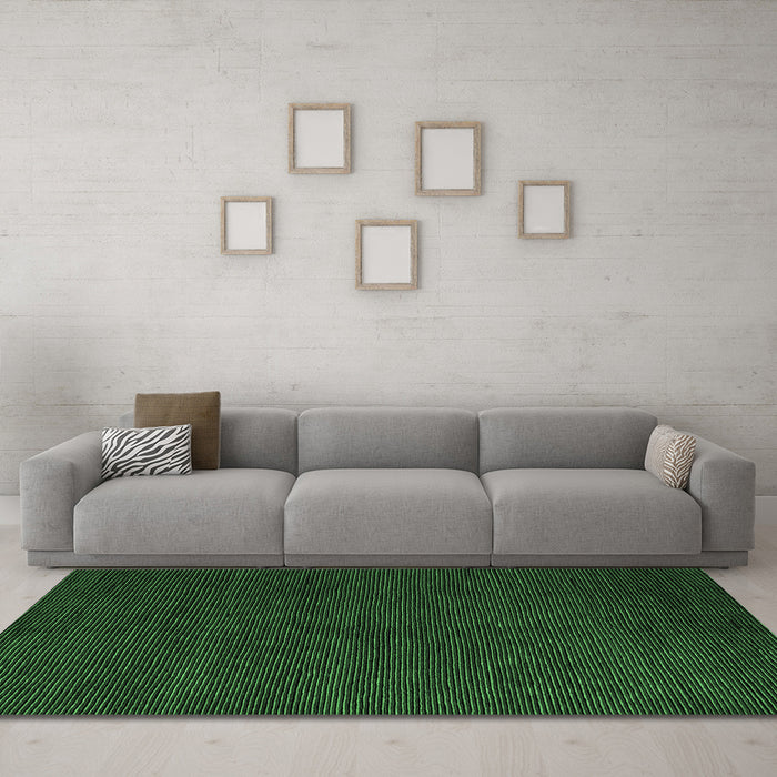 Machine Washable Abstract Emerald Green Modern Area Rugs in a Living Room,, wshabs5549emgrn