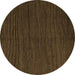 Round Abstract Brown Modern Rug, abs5549brn