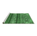 Sideview of Machine Washable Abstract Emerald Green Modern Area Rugs, wshabs554emgrn