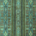 Square Abstract Turquoise Modern Rug, abs554turq