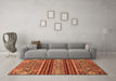 Machine Washable Abstract Orange Modern Area Rugs in a Living Room, wshabs554org