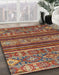 Machine Washable Abstract Saffron Red Rug in a Family Room, wshabs554