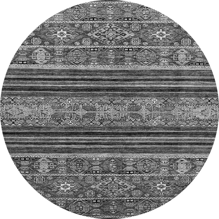 Round Machine Washable Abstract Gray Modern Rug, wshabs554gry